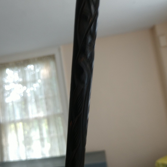 #14 COPY TRUE VICTORIAN EBONIZED CROOK NECK SILK & LACE PARASOL - Picture 6 of 10